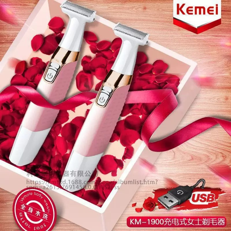 Kemei washable rechargeable electric women shaver