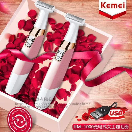 Kemei washable rechargeable electric women shaver
