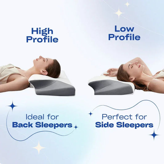 Cervical Pillow for Neck Pain Relief, Odorless Neck Pillows for Sleeping, Ergonomic Orthopedic Memory Foam Pillow with Pillowcase, Support Pillow for Side, Back, Stomach Sleepers-Grey